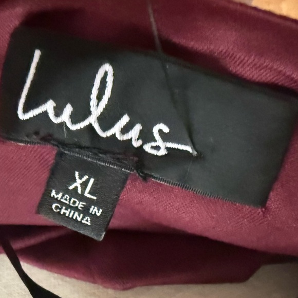 NWT Lulu’s Slice Of Joy Burgundy Halter Maxi Dress XL - Picture 10 of 11